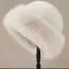 Fluffy Fur Bucket Hat For Women Plush Fisherman Hat Warm Women's Winter Hat Thicken Cold Snowy Day Panama Cap Chrismas Gifts