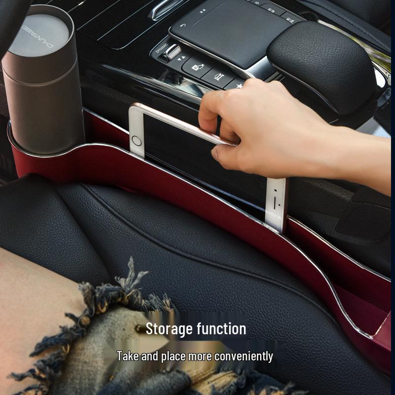 Universal Car Seat Gap Organizer - Leakproof, Multifunctional Storage for Driver & Passenger.