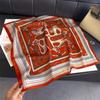 Classic Blue Print Silk Square Scarf Women's Fashionable and Versatile High-end Scarfs Bag Clothing Accessories 70cm Kerchief