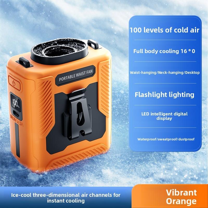 Portable Waist Fan With Rechargeable Battery For Outdoor Work And Camping
