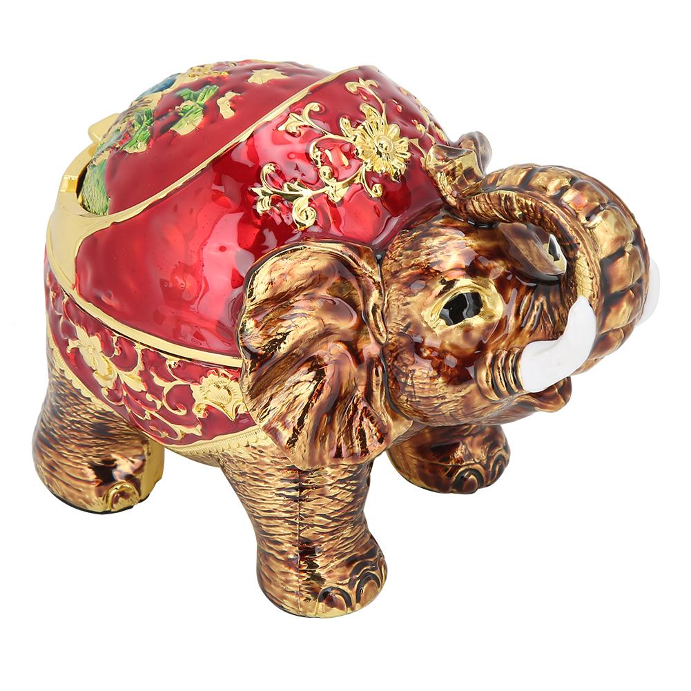 Zinc Alloy Innovative Spherical Vintage Elephant Ashtray with Cover Multifunctional Office HomeGold