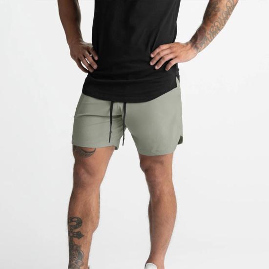Sports Shorts Solid Color Loose Drawstring Summer Quick Dry Zipper Pockets Shorts for Fitness