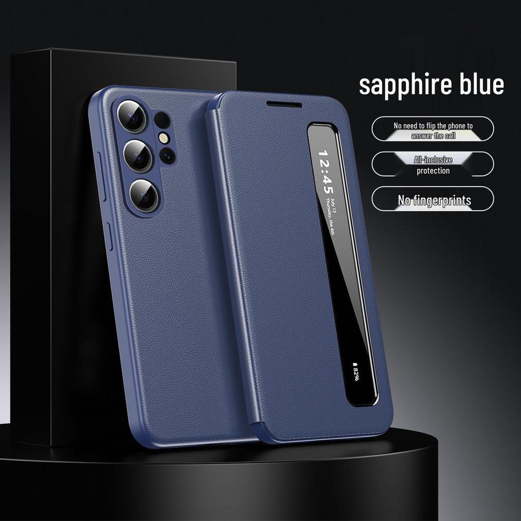 Samsung S25U/S26U Leather Phone Case - Flip-Free Answering and Window Design