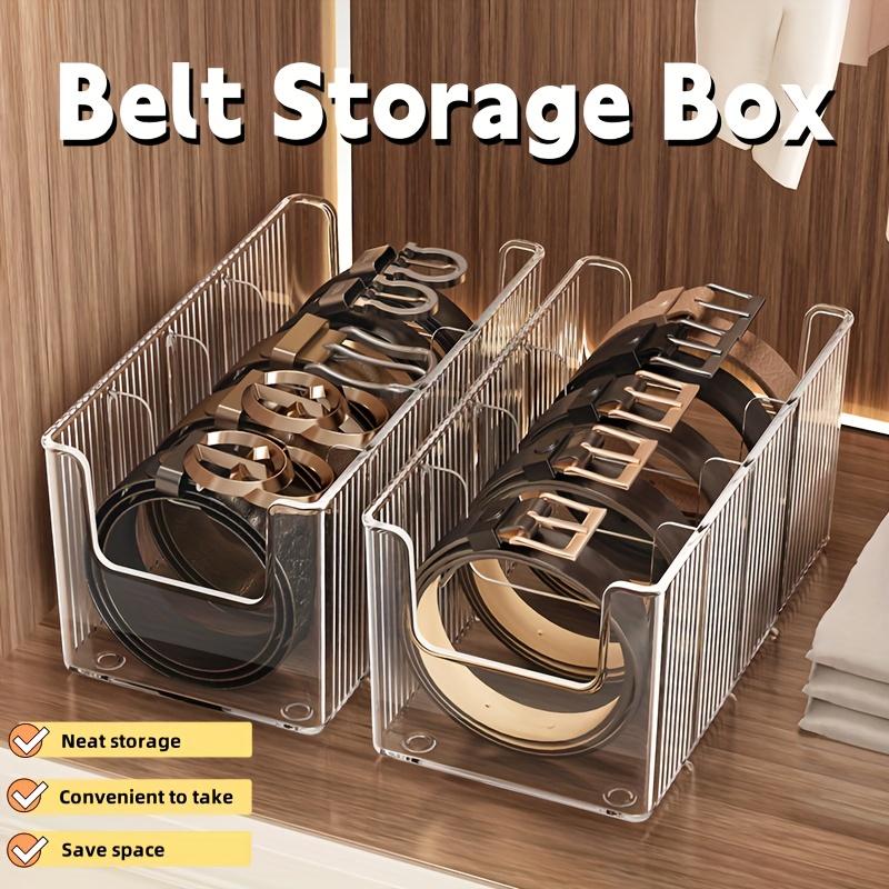 Caja de Almacenamiento Transparente para Cinturones de Corbata Acrílico Cajón de Almacenamiento para Armario Soporte de Exhibición para Cinturones de Hombre Caja de Almacenamiento para Cinturones Suministros de Almacenamiento para Armario