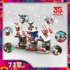 Brick Christmas Tree Pickup Star Wing Vacation Xmas Houses Train Reindeer Ornament Santa Christmas Wreath Building Block