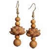Elegant Wood And Alloy Florals Earrings Handmade Dangling Earrings For Daily Wear Or Special Occasions
