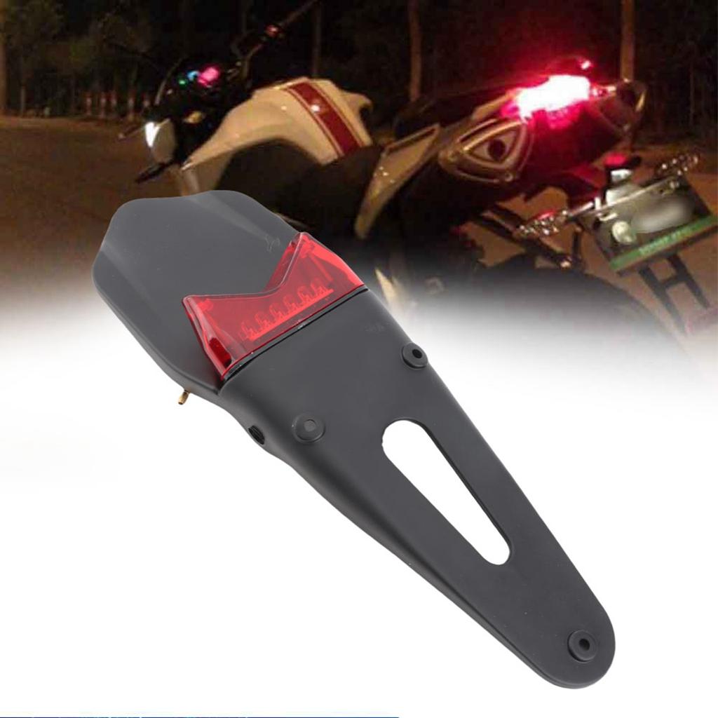Motorcycle Brake Tail Lights LED Rear Mudguard License Plate Lights For Dirt Bike Off Road