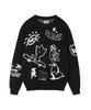 WACKY WILLY Jacquard Pullover Knit Black