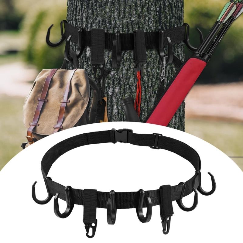 Treestand Strap Gear Hangers, Multiple Hook Accessory Holder Hunting Gears Tree Hangers for Hunting Equipment on Tree