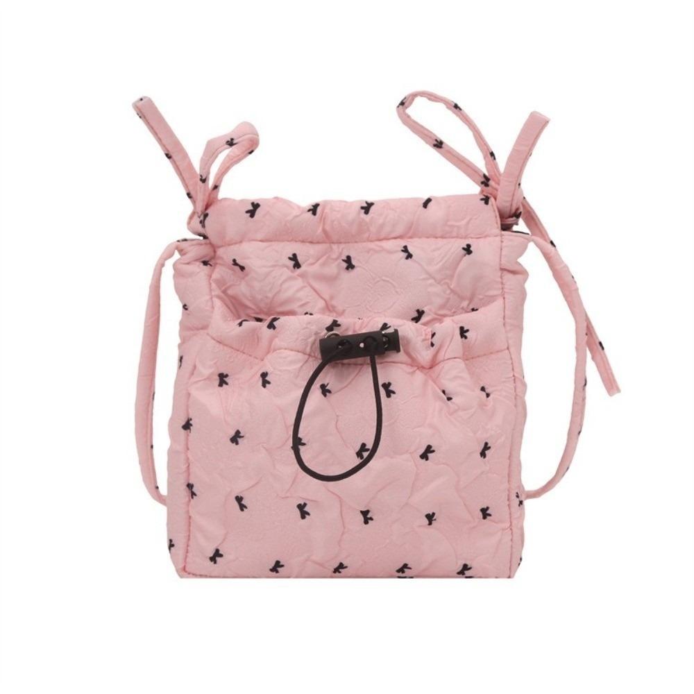 Versatile Women Crossbody Bag Solid Color Mobile Phone Pack Portable Bow Shoulder Bag  Outdoor