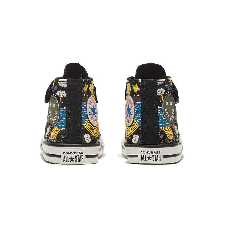 Converse Chuck Taylor All Star 1V Cartoon Print High Top Canvas Shoes Baby Sneakers Black 767531C