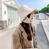 1Pc Bucket Hat Windproof Strap Versatile Lamb's Wool Warm Fisherman Hat Velvet Ear Protection