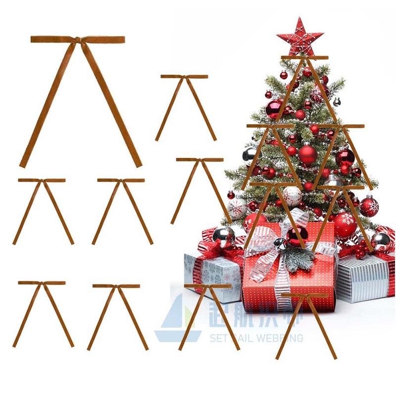 10 PCS Velvet Bows Christmas Tree Bow Velvet Ribbon Bow Vintage Wreath Decoration Xmas Gift Wrapping DIY Crafts