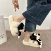 Mao Mao slippers women's outer wear 2025 new autumn and winter Korean version thick bottom height increase small home plush cotton slippers