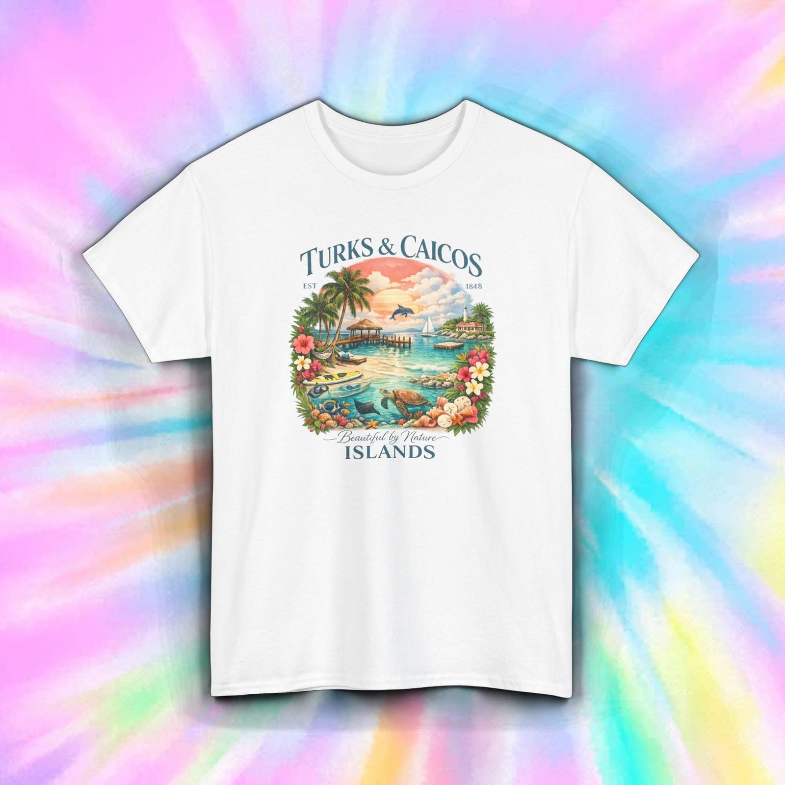 Turks & Caicos Islands T-Shirt Tropical Beach Vacation Caribbean Travel Tee S
