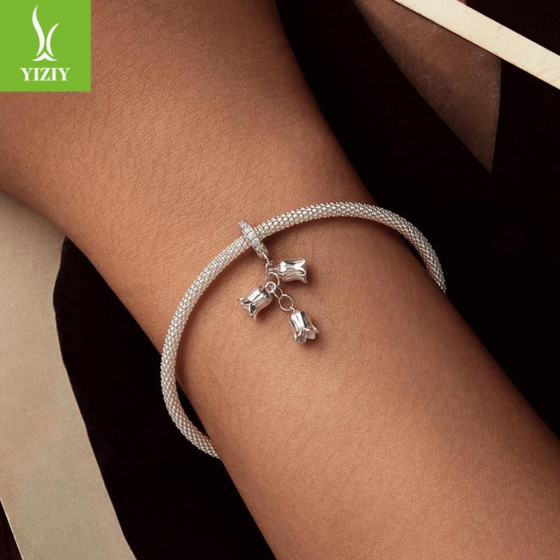 Lily Of The Valley Pendant S925 Sterling Silver Flower Beads Premium Bracelet Beaded Accessories Necklace Diy