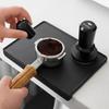 Watchget Espresso Coffee Tamper Mat 8.5 X 5.9 Inch Black Food Grade Silicone Portafilter Corner Pad Waterproof Barista Kitchen Accessory