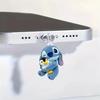 MINISO Stitch Phone Dustproof Plug for IPhone Type-c New Anime 2D Plane Type C Android Charging Port Dustplugs Ornaments Gift