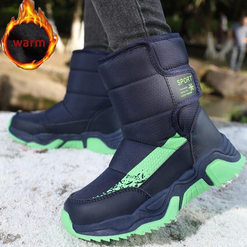 Children's Snow Boots Winter High-Top Children's Magic Tape Cotton Shoes Students  Outdoor Comfortable Non Slip Thick Sole Boots