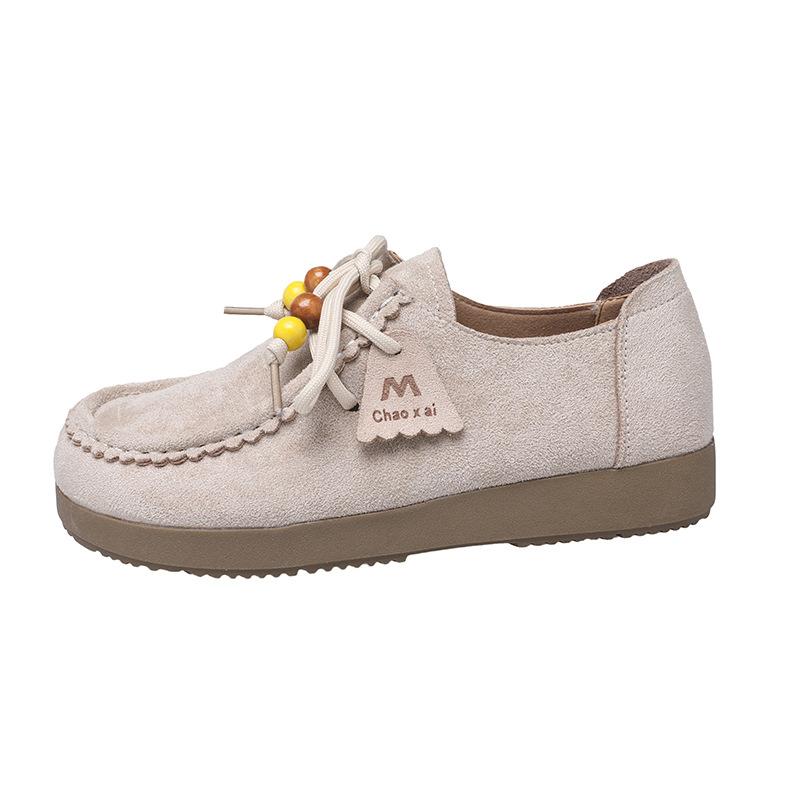 Women's Shoes Autumn New Retro Casual Kangaroo Shoes Platform Heightening Women's Single Shoes Women