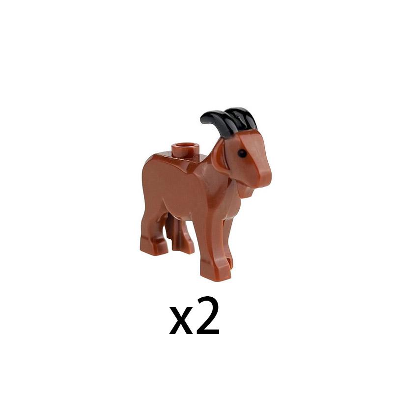 MOC Stadt Mini Süßes Tier Bär Schaf Ziege Huhn Hund Schwein Familie Bauernhof Bausteine Zubehör Kinderspielzeug Weihnachtsgeschenk