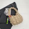 Ielgy Pleated Cloud Bag Trendy Bubble Dumpling Bag Quilted One-Shoulder Fashion Casual Underarm Bag