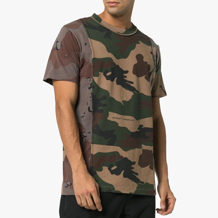 Off-White Cotton Camouflage Short Sleeve T-Shirt Men Tops OMAA056F181850429901