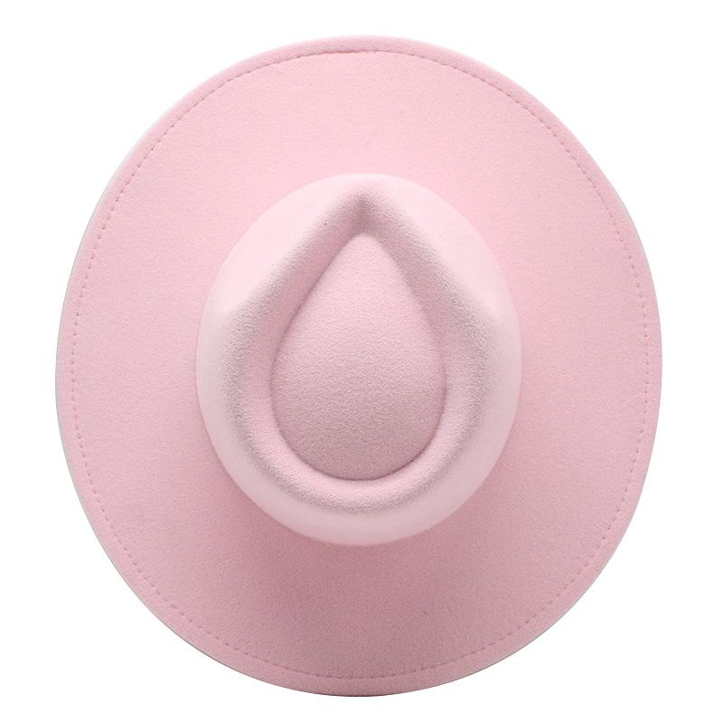 Wool Top Hat Casual Jazz Hat Tide Concave British Hat Ladies Big Edge White Felt Hat