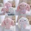 Charming Pink Plush Bunny Keychain Miniature Cuddly Doll Perfect For Children's Presents