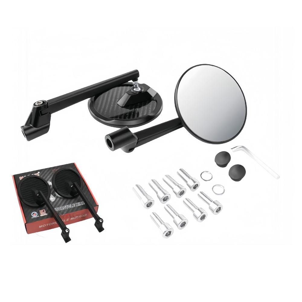 High Quality Universal Motorcycle Rearview Mirror HD Carbon Fiber Electric Scooter Rearview Mirror Metal Anti-glare Side Mirror