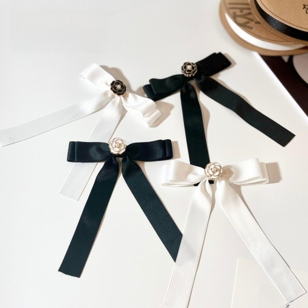 White Black Ribbon Pin Pearl Funerals Memorial Pin Fashion Black Bow Brooch Pin  Occupation