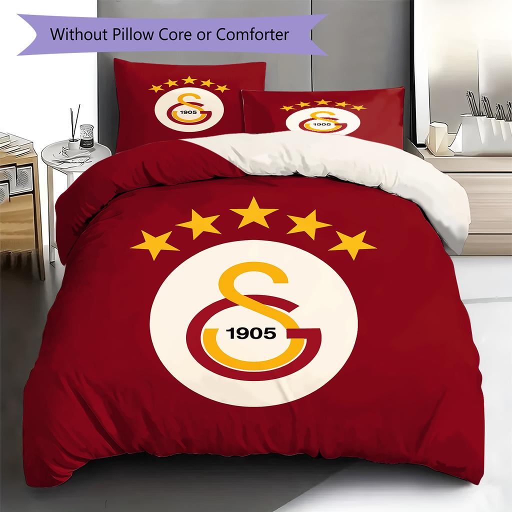 Galatasaray S.K Pattern Bedding,Quilt Set Quilt Cover Pillowcase Home Birthday Gift (1 * duvet cover + 2 * pillowcase, without core)