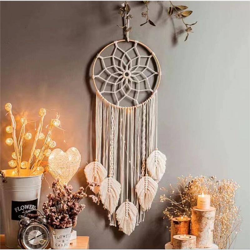 European-style Hand-woven Cotton Rope Tapestry Tassel Home Wall Hanging Decoration Soft Decoration