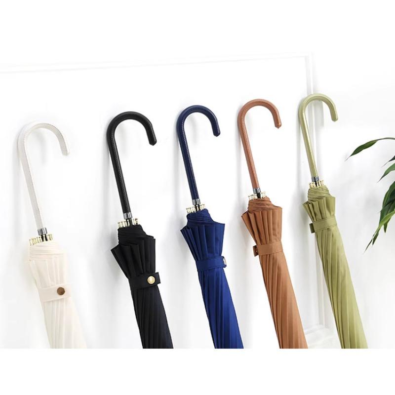 Small fresh simple fashion creative foreskin 16 bone straight rod men's and women's umbrella automatic long handle umbrella plus printing umbrella