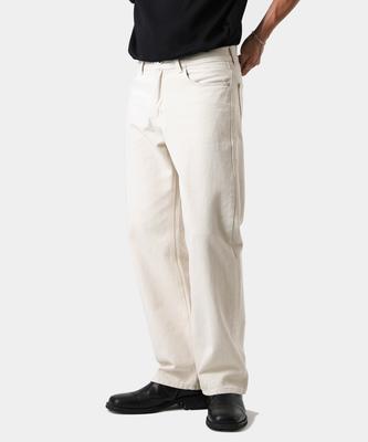 Lambeulla Bgn Semi-Wide Denim Pants [Cream]