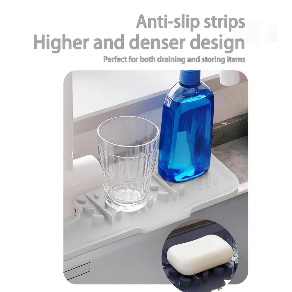 Sink Faucet Mat Silicone Fast Drying Drain Pad Kitchen Sink Splash Guard For Draining Home Bathroom Under Counter Around Behind
