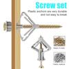 Plasterboard Dowels with Fixings Screws Self-Drilling Expansion Screw Tube Drywall Anchor Bolts Fastener Kits Hardware Tools