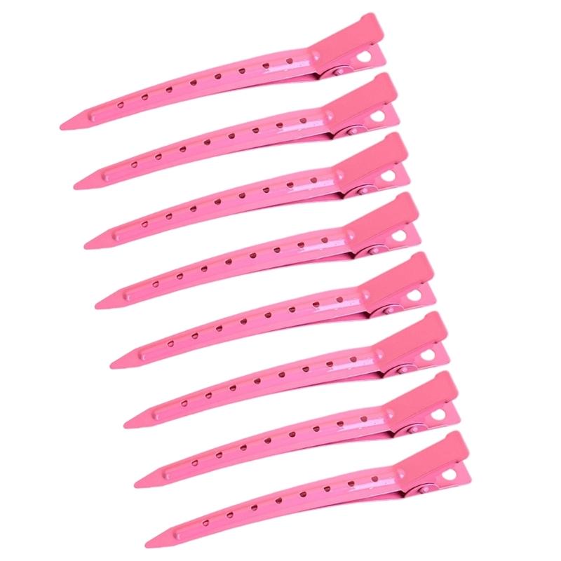 Pack Of 8 No Trace Hair Clip For Women Hair Styling Professional Salon Use Bright Color
