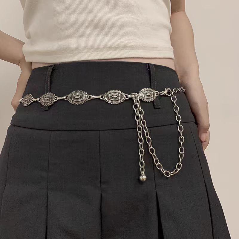 Bohemia Ethnic Sliver Color Copper Coin Butterfly Waist Chain for Women Fashion Skirt Jeans Decoration Versatile Belt Jewelry