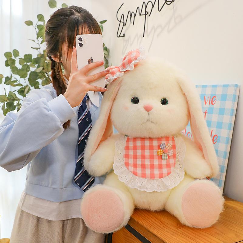Long Eared Rabbit Plush Toy Bib Rabbit Doll Girl Birthday Valentine'S Day Gift Large