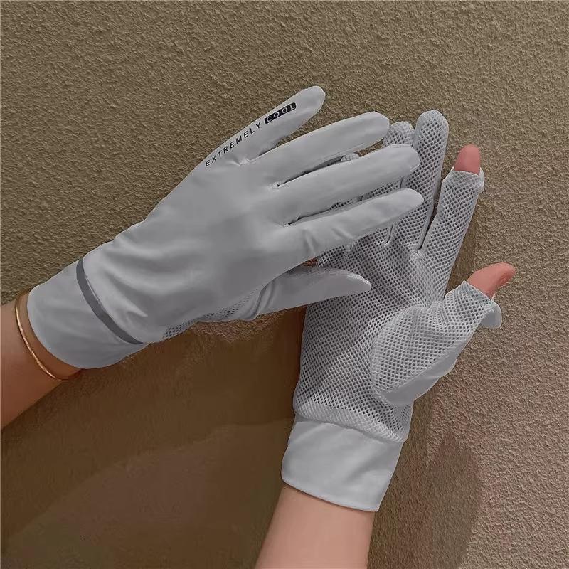 

1Pair Women S Summer Sun Protection Gloves-Non-Slip Touchscreen Compatible Breathable Mesh,Suitable For Outdoor Activities сірий колір