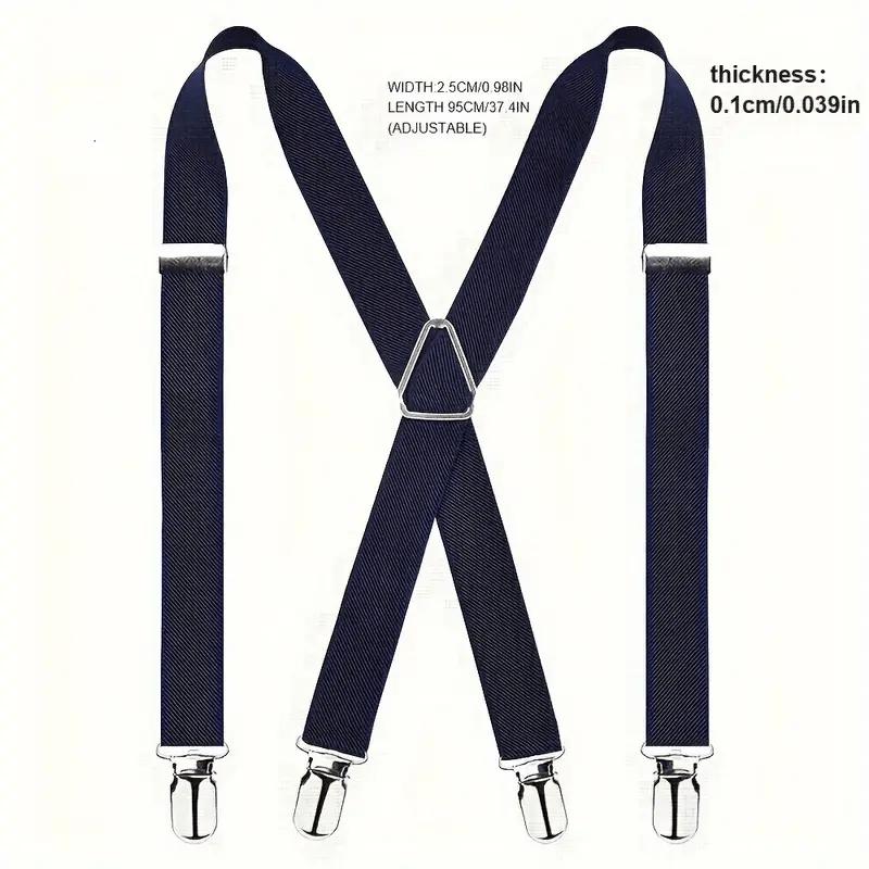 Heavy Duty Y-Back Suspenders Adjustable Elastic Straps Strong Clips Hiking Back Braces Men Women Outdoor Sport Camp Travel Brace