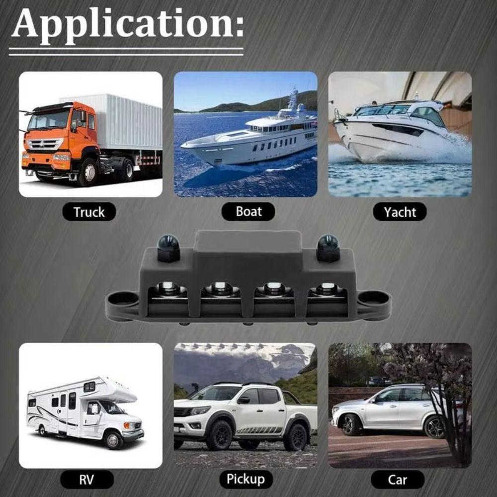 Insulation Base Power Distribution Blocks 4 Studs Wiring Stud Rows Terminal Screw Bus Bar Boat