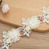 White Organza Three-dimensional Bow, Vanilla Lace Embroidered Trim For Hanfu Accessories, Children's Clothing Accessories