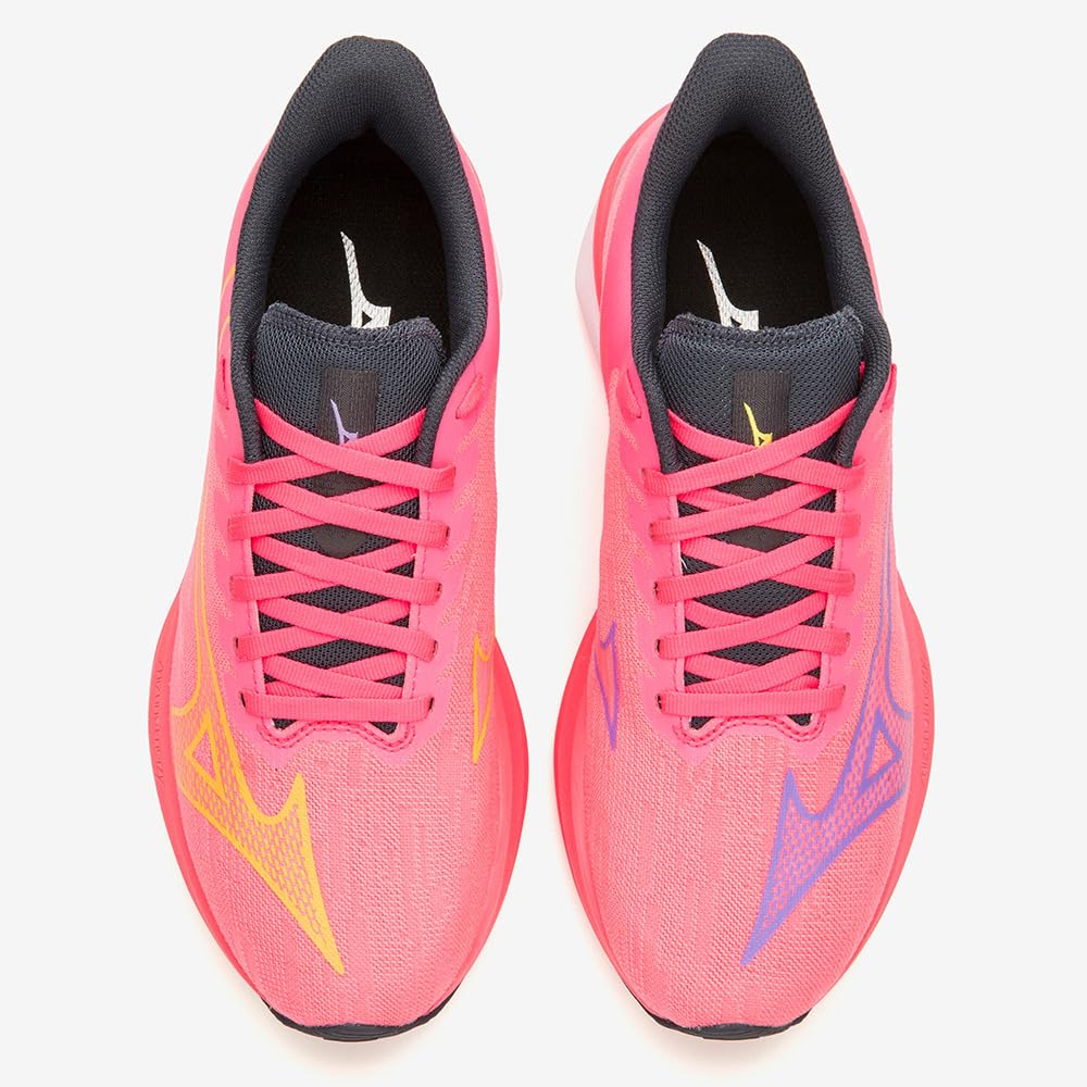 Mizuno Wave Rebellion SONIC WIDE Running Shoes, Pink X Blue X Yellow (Asymmetrical), Size 22.5 Cm, 2E