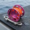 Diving Finger Spool Reel DoubleEnded Snap Hook SMB Line Perforated Aluminum 15M