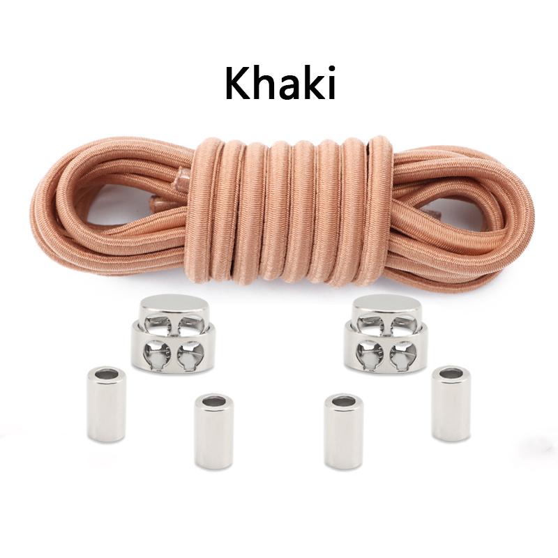 1Pair/2Pair New Metal Buckle Laces Unisex Quick-On/Off Shoelaces Oval Elastic Shoelace for Sneakers and Boots