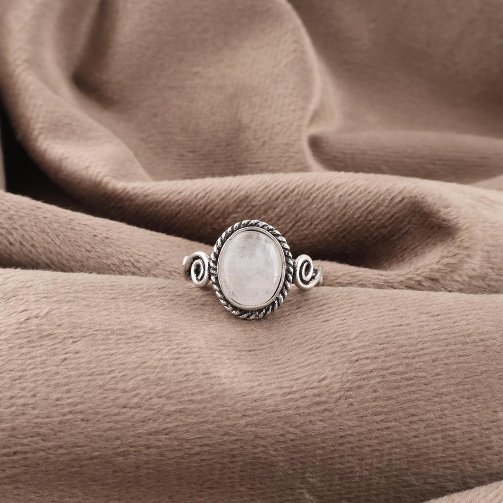 Rainbow Moonstone Ring Gemstone Jewelry, 925 Solid Sterling Silver Ring, Handmade Beautiful Jewelry Gift For Her