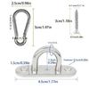 Marine Grade Stainless Metal Eye  Plate Hook Set Secure Yoga Fixation Plate Long Buckles for Yoga & Hammock Installation
