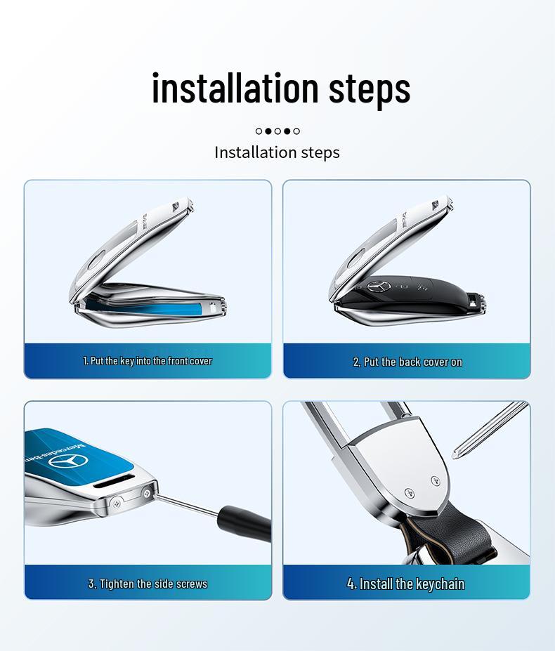 Mercedes Key Cover for S-Class Maybach, C-Class, C200L, E260L, E300L, GLB, and GLC260L Models